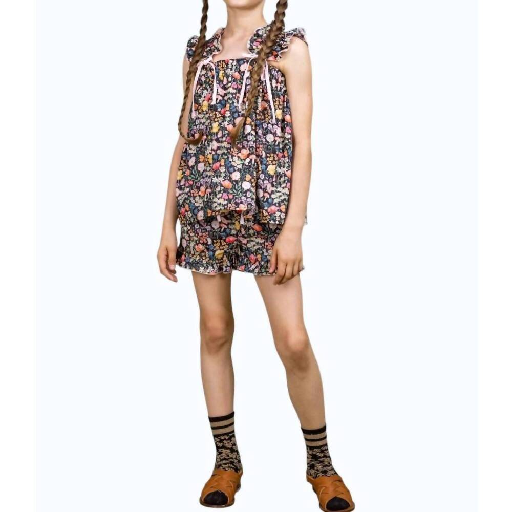 NEW PAADE MODE girls cotton wildflower shorts in black